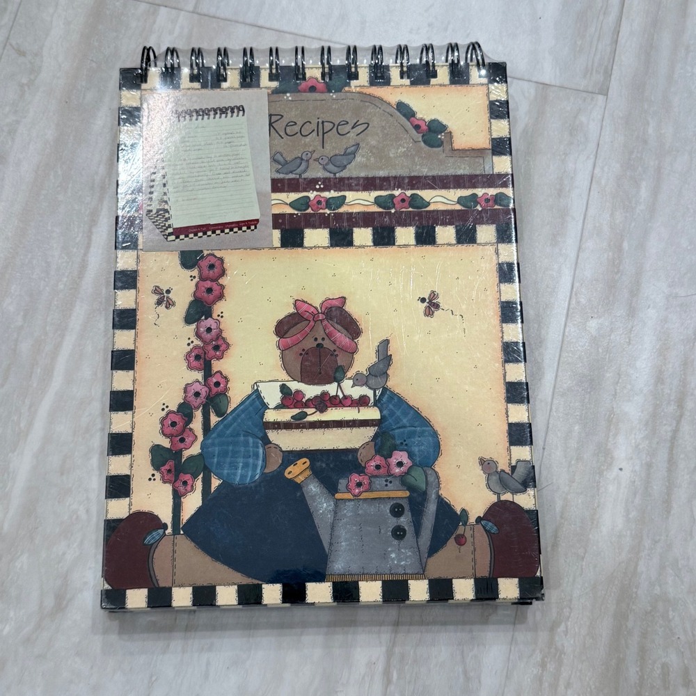 Nona Gobel Country Bear Recipe Book Spiral Bound Easel Stand Folk Art New
